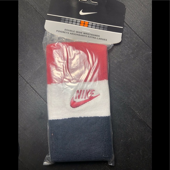 NWT NIKE DOUBLE WIDE SWEATBAND WRISTBANDS - Picture 1 of 4
